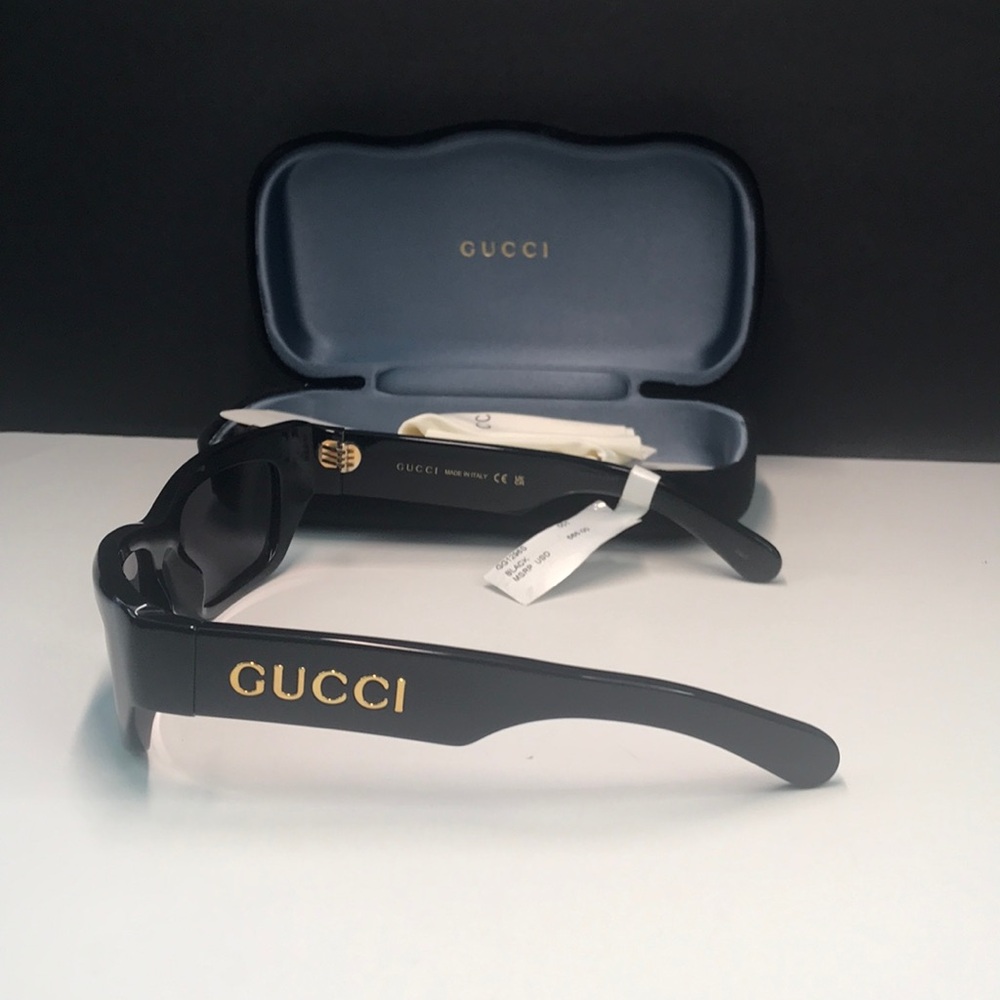 New Authentic Gucci Gray Rectangular Sunglasses G… - image 6